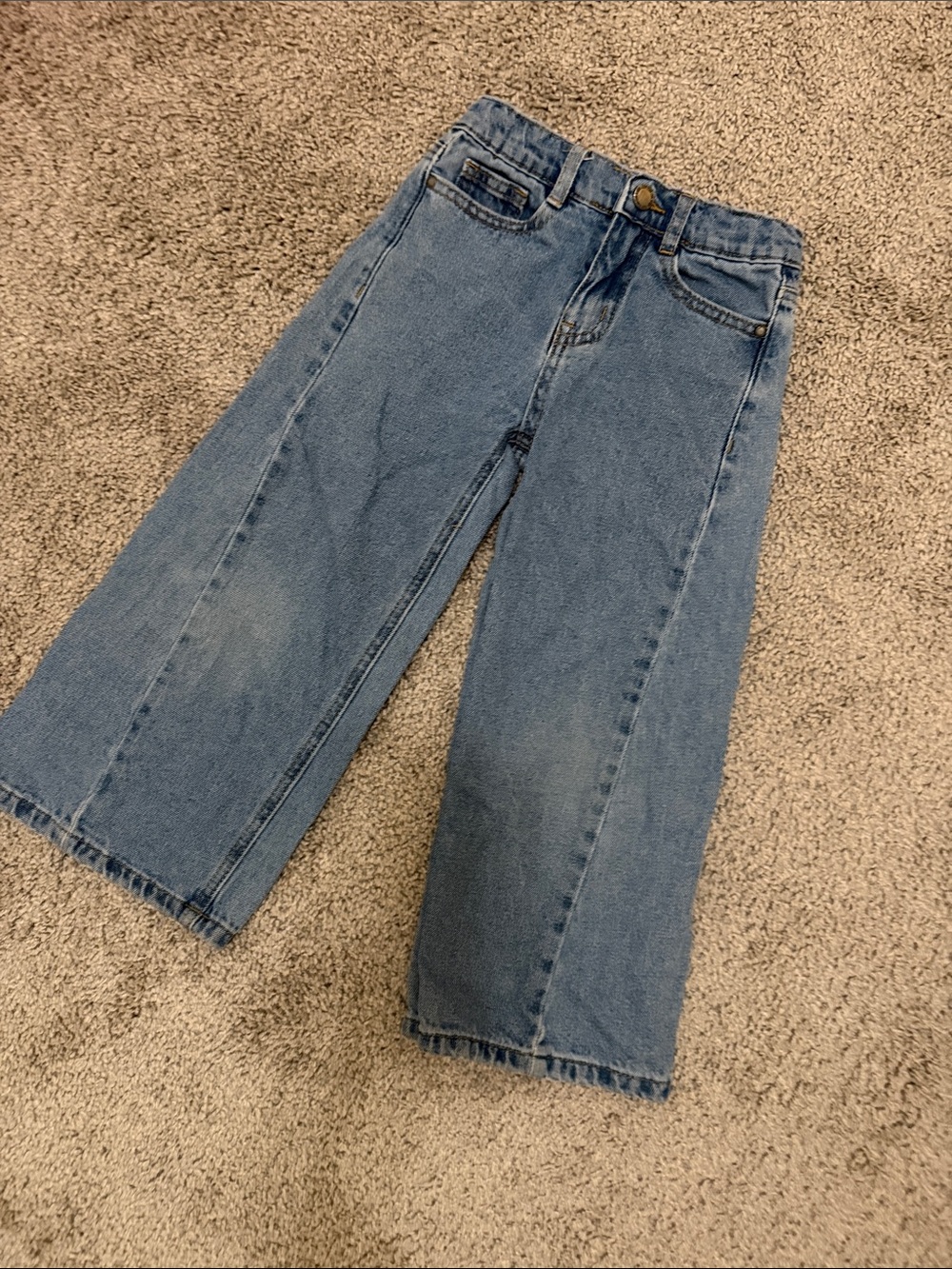 Kids Wide-Leg Blue Denim Jeans